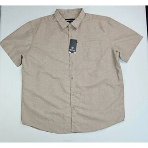 Molokai Size 2XL Men's Oatmeal Tan Short Sleeve Hem Logo Pocket Shirt NWT